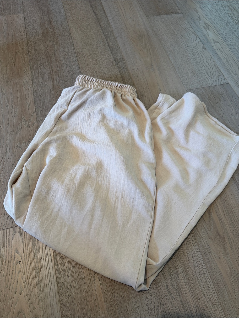 Cherish Women's Cream Elastic-Waist Track Pants